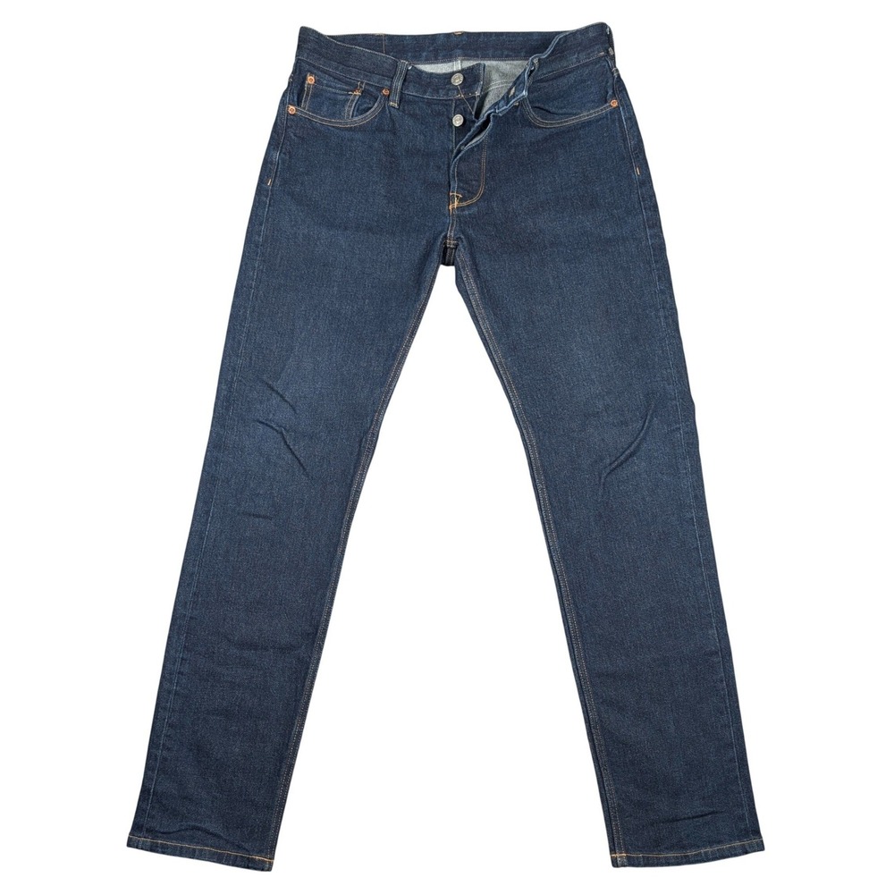 Buck Mason Ford Standard Jeans Mens 32x34 Indigo Double Dipped Denim Button Fly